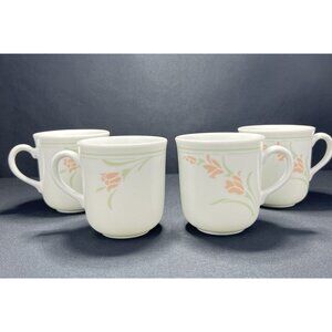 Corning Corelle Peach Garland Set of 4 Coffee Cups